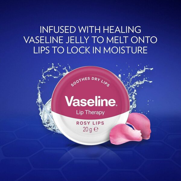 بالم لب کاسه ای عصاره گل رز 17 گرم Vaseline - Image 3