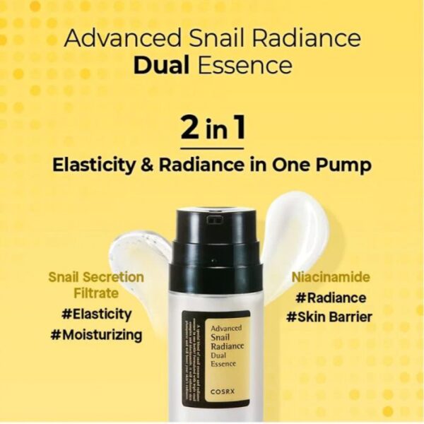 اسنس دوگانه حلزون کوزارکس COSRX Advanced Snail Radiance Dual Essence COSRX Advanced Snail Radiance Dual Essence 80ml 5 700x700 1