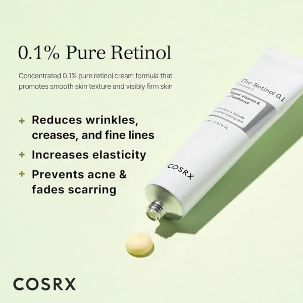 کرم جوانساز و ضد چین و چروک رتینول 0.1 کوزارکس COSRX The Retinol 0.1 Cream 20ml 3