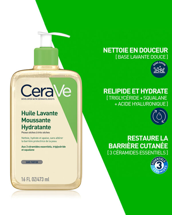 Huile Lavante Moussante 3 benefices