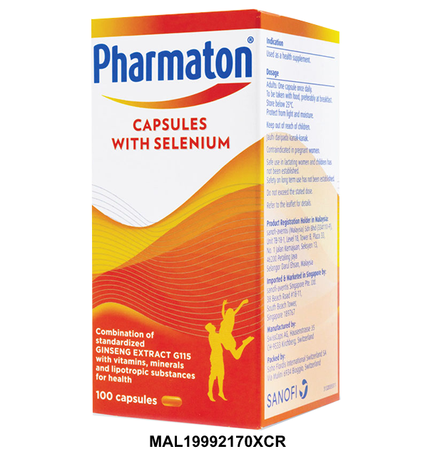 کپسول فارماتون با جینسینک و سلنیوم 100 عددی اصل سوییس Pharmaton with Ginseng & Selenium Capsules