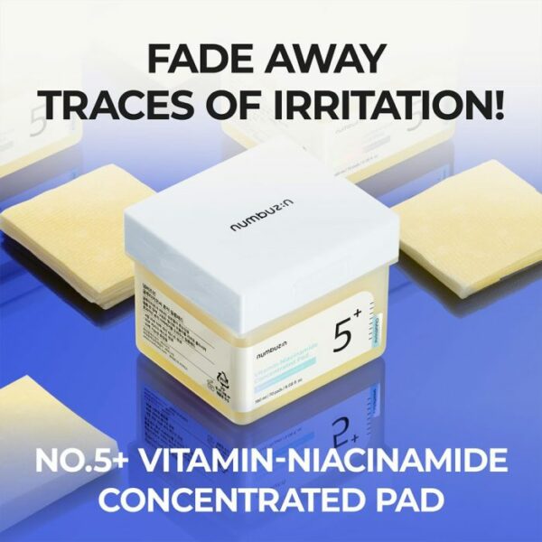 پد تونر نیاسینامید شماره 5 نامبوزین Numbuzin No.5 Vitamin Niacinamide Concentrated Pad 1 700x700 1