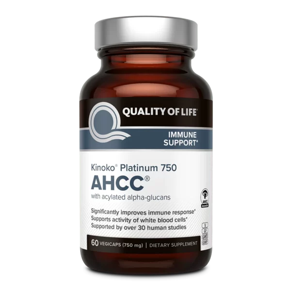 کپسول AHCC Kinoko مدل پلاتینیوم 60 تایی 750mg