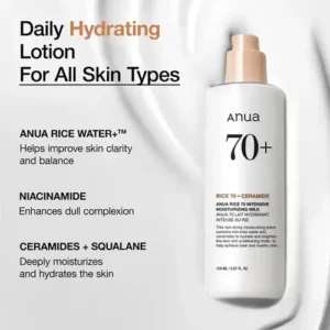 anua rice 70 intensive moisturizing milk 63469396885887
