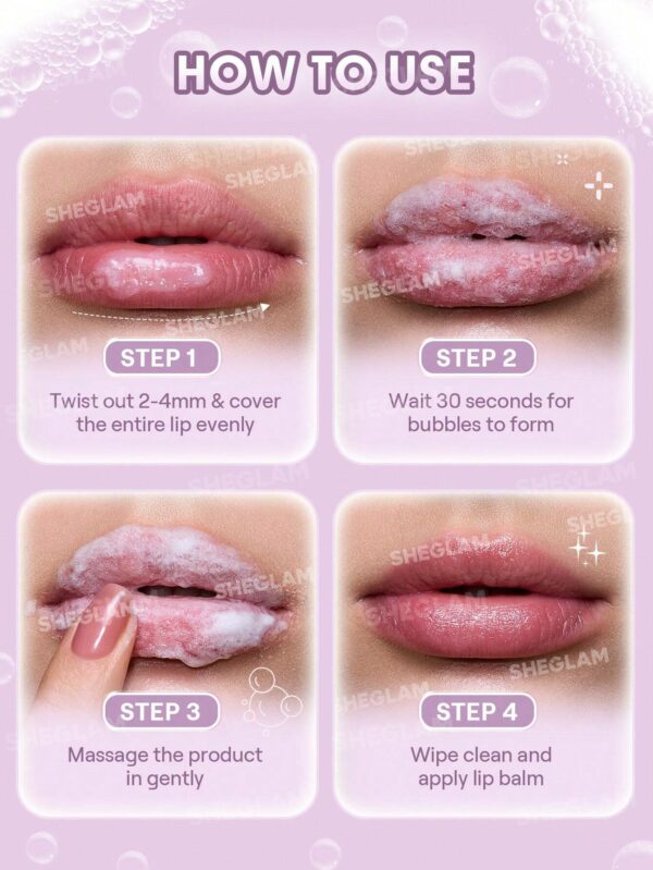 اسکراب لب بابل پاف شیگلم Sheglam Bubble Buff Lip Scrub - Image 5
