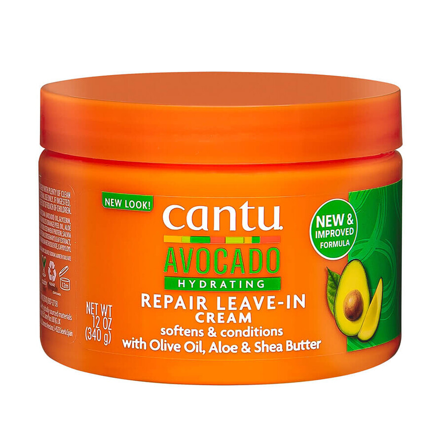 کرم ترمیم کننده و آبرسان آووکادو کانتو 340 گرم (Cantu Avocado Hydrating Leave-In Repair Cream)