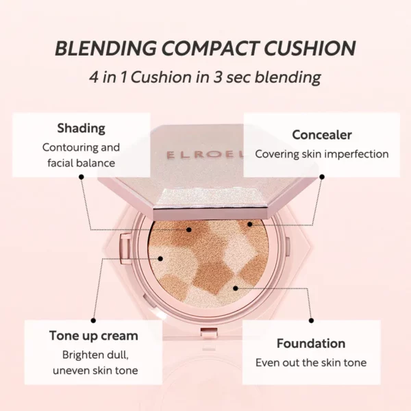 کوشن 4 کاره ال رو ال ELROEL Blending Compact Cushion - Image 5