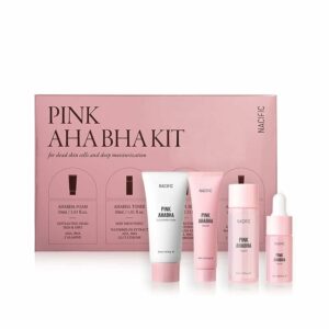کیت 4 مرحله‌ای لایه‌بردار و روشن‌کننده ناسیفیک Pink AHA BHA Kit