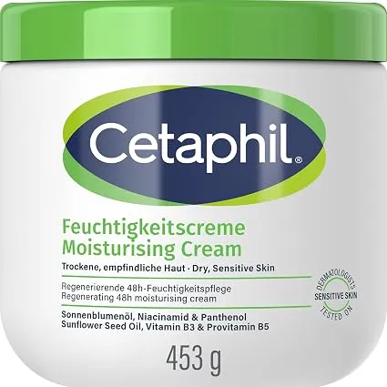 کرم مرطوب‌کننده سیتافیل Cetaphil Moisturizing Cream مدل Feuchtigkeitscreme حجم 453 گرم