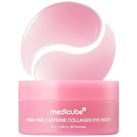 پچ دور چشم هیدروژلی PDRN کافئین و کلاژن مدی‌ کیوب 60 عددی [PDRN Pink Caffeine Collagen Eye Patch]